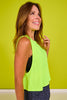 SSYS Signature Muscle Wide Armhole Active Top In Neon Yellow