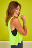 SSYS Signature Muscle Wide Armhole Active Top In Neon Yellow