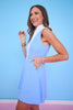 SSYS Contrast Half Zip Active Dress In Cornflower