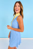 SSYS Lemon Yellow Contrast Half Zip Active Dress In Cornflower