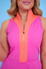 SSYS Contrast Half Zip Active Dress In Pink