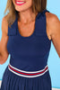 SSYS Navy Bow Shoulder Scoop Back Active Dress