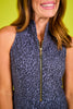 SSYS Sleeveless Golf Dress In Navy Animal