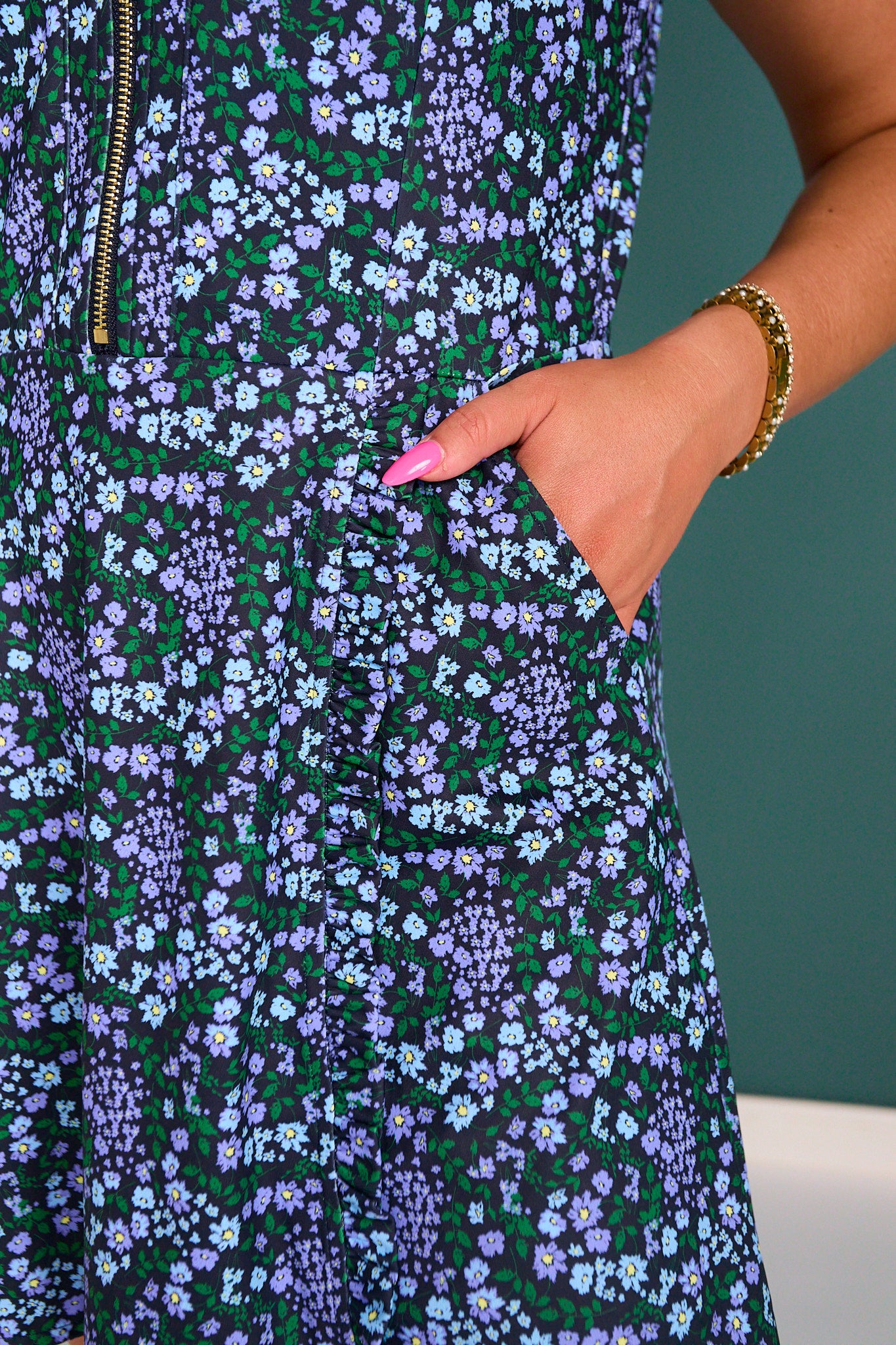 SSYS Sleeveless Golf Dress In Navy Floral