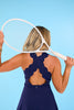 SSYS Scallop Criss Cross Back Active Dress In Navy