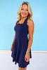 SSYS Scallop Criss Cross Back Active Dress In Navy