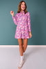 SSYS Long Sleeve Golf Dress In Magenta Bloom