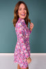 SSYS Long Sleeve Golf Dress In Magenta Bloom