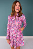 SSYS Long Sleeve Golf Dress In Magenta Bloom