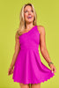SSYS Scallop One Shoulder Dress In Magenta