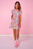 SSYS Scuba Drop Waist Ribbed Collar Dress In Full Bloom