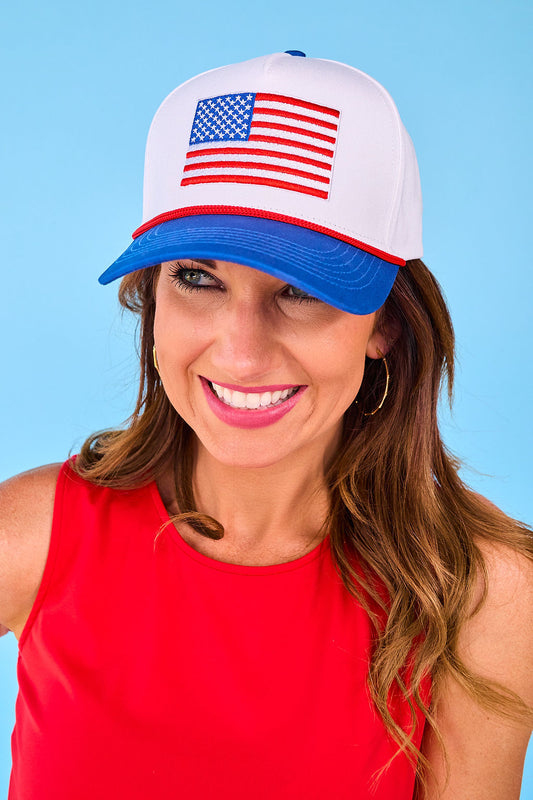 SSYS American Flag Embroidered Trucker Hat
