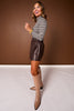 SSYS Lindsey Faux Leather Skort In Brown