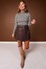 SSYS Lindsey Faux Leather Skort In Brown