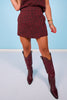 SSYS Lindsey Denim Skort In Maroon Animal