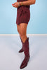 SSYS Lindsey Denim Skort In Maroon Animal