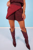 SSYS Lindsey Denim Skort In Maroon Animal
