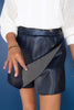 SSYS Lindsey Faux Leather Skort In Navy