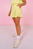 SSYS Inset Pleated Scuba Skort In Butter Yellow