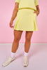 SSYS Inset Pleated Scuba Skort In Butter Yellow