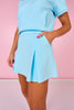 SSYS Inset Pleated Scuba Skort In Baby Blue