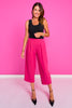 SSYS Jules Barrel Crop Trousers In Dark Pink
