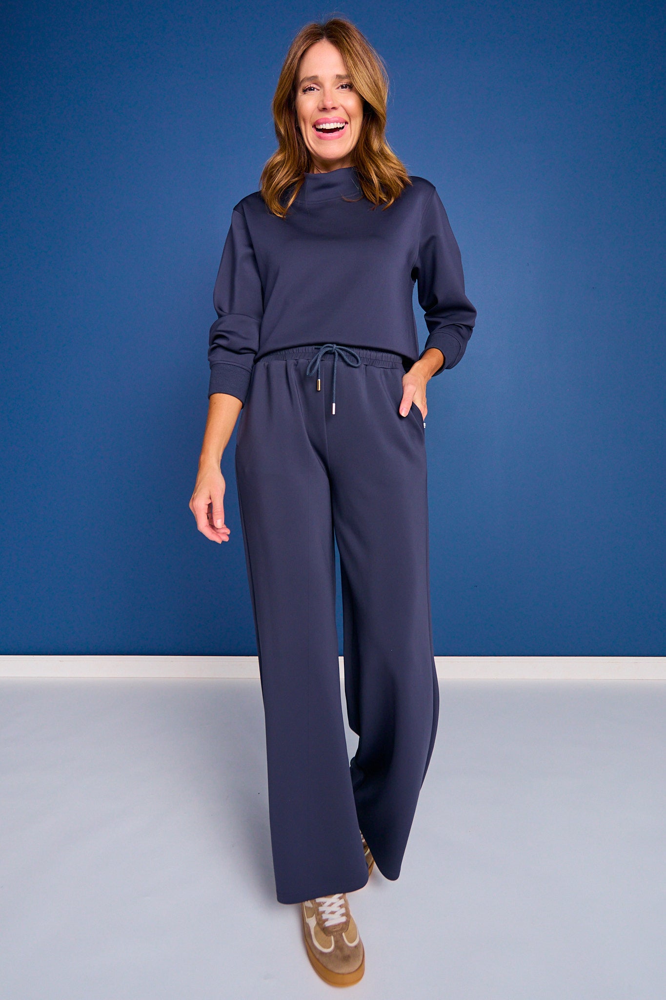 SSYS Scuba Wide Leg Pants In Navy