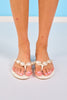 White Pearl Stud Strap Thong Sandals