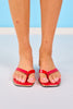 Red Patent Thong Sandals