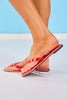Red Patent Thong Sandals