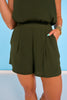 SSYS Blake Crepe Shorts In Olive