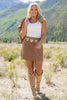 SSYS Demi Suede Slit Skort In Tan
