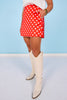 SSYS Jovie Ivory Polka Dot A Line Skort In Red