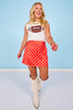 SSYS Jovie Ivory Polka Dot A Line Skort In Red