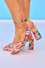 Multi Floral Strap Block Heels
