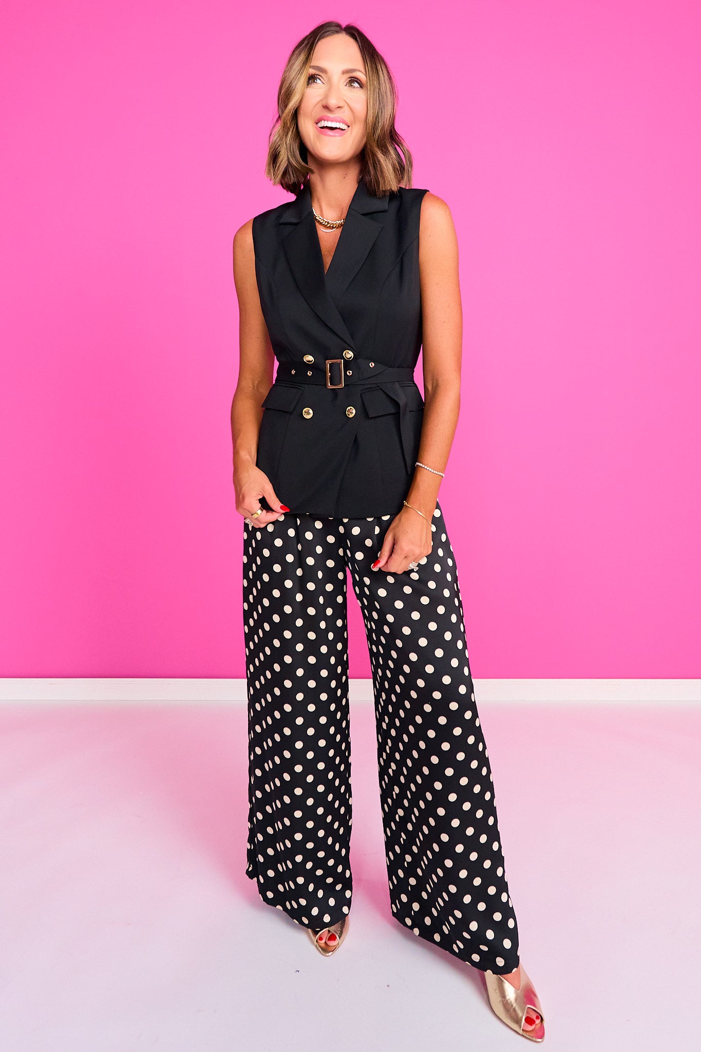 SSYS Jules Polka Dot Trouser Pants In Black