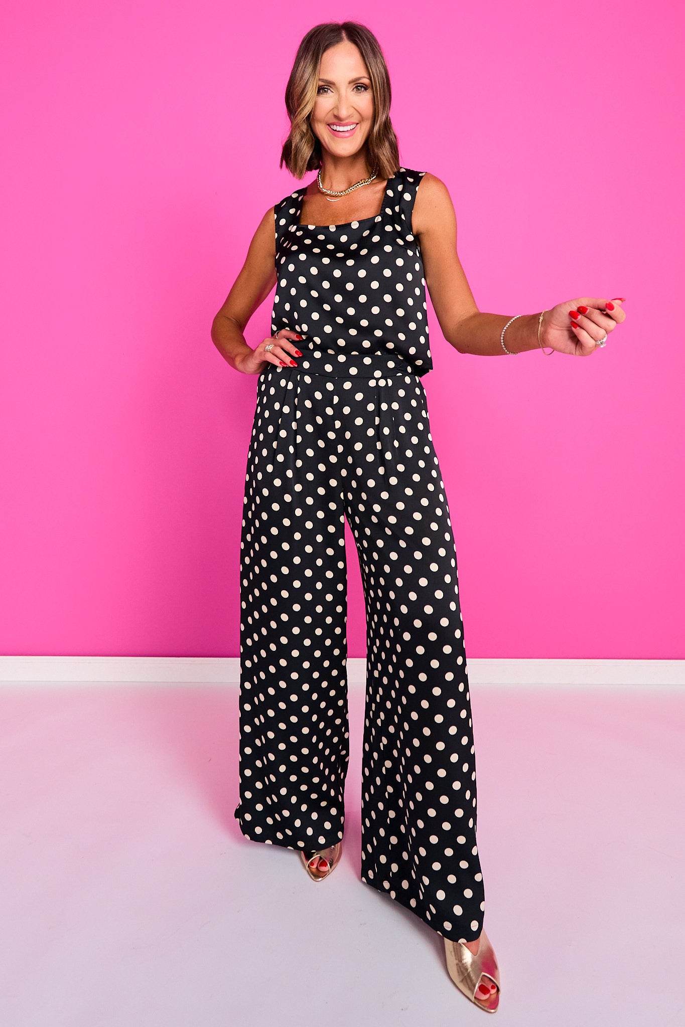SSYS Jules Polka Dot Trouser Pants In Black