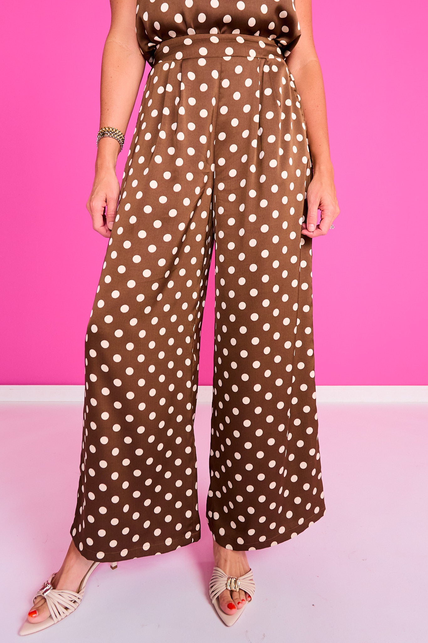 SSYS Jules Polka Dot Trouser Pants In Brown