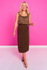 SSYS Jules Pencil Midi Skirt In Brown