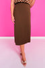 SSYS Jules Pencil Midi Skirt In Brown