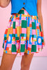 SSYS Kendra Printed Skort In Coastal Geometric
