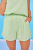 SSYS Bentley Seersucker Striped Shorts In Green