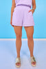 SSYS Bentley Seersucker Striped Shorts In Purple