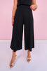 SSYS Lillian Ponte Cropped Wide Leg Pants In Black