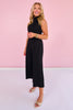 SSYS Lillian Ponte Cropped Wide Leg Pants In Black