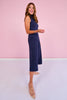 SSYS Lillian Ponte Cropped Wide Leg Pants In Navy
