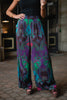 SSYS Nia Dark Orchid Paisley Print Satin Pants