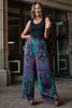 SSYS Nia Dark Orchid Paisley Print Satin Pants