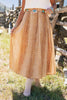 SSYS Cassidy Polka Dot Pleated Maxi Skirt In Tan Spotted Animal