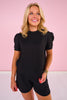 SSYS Ryan Air Flat Front Shorts In Black *FINAL SALE*